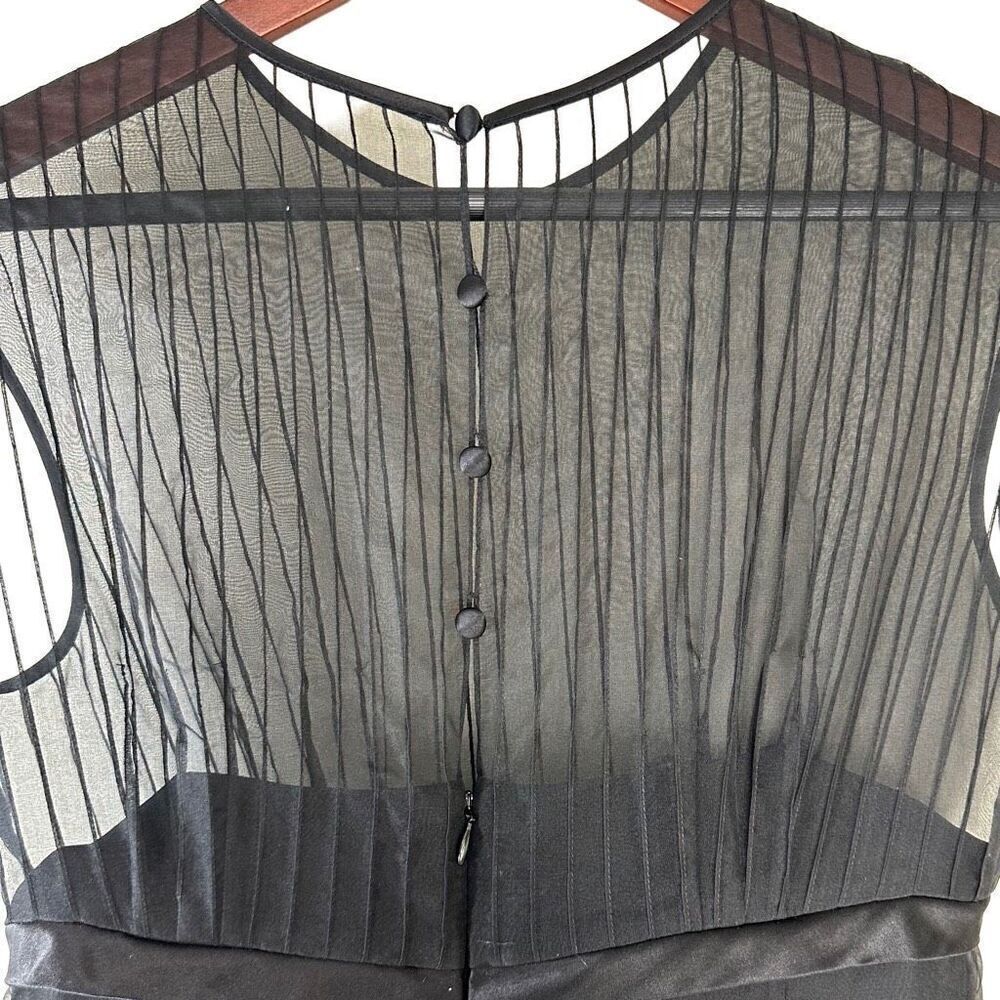 Vintage Rickie Freeman Teri Jon 100% Silk Black A-line Cocktail Dress Womens 6 - Picture 5 of 10